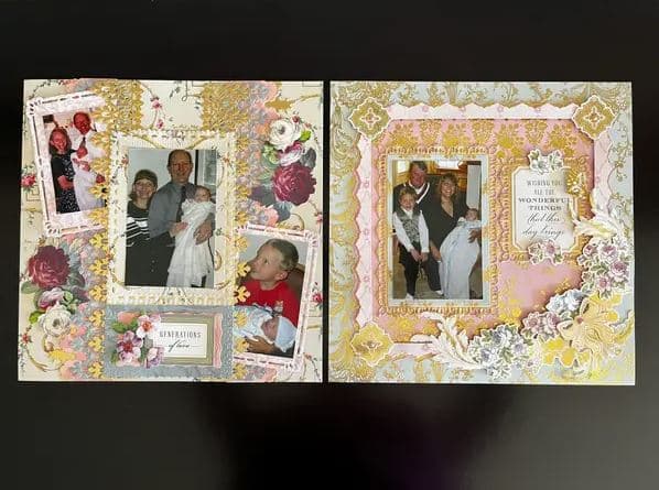 a picture of a family in a scrapbook.