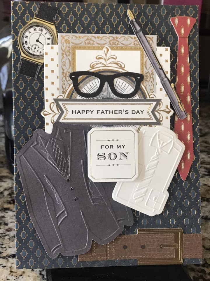 a father's day card with a pair of glasses.