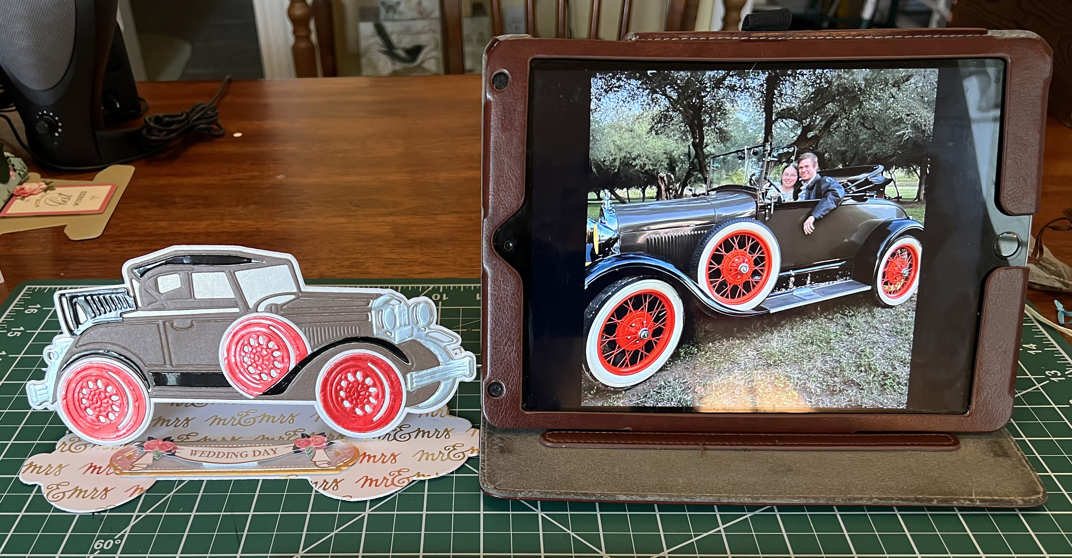 a picture of a car and a picture of a woman in a car.