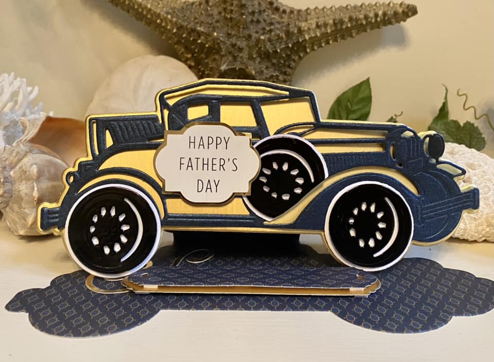 a father's day card with a car on it.