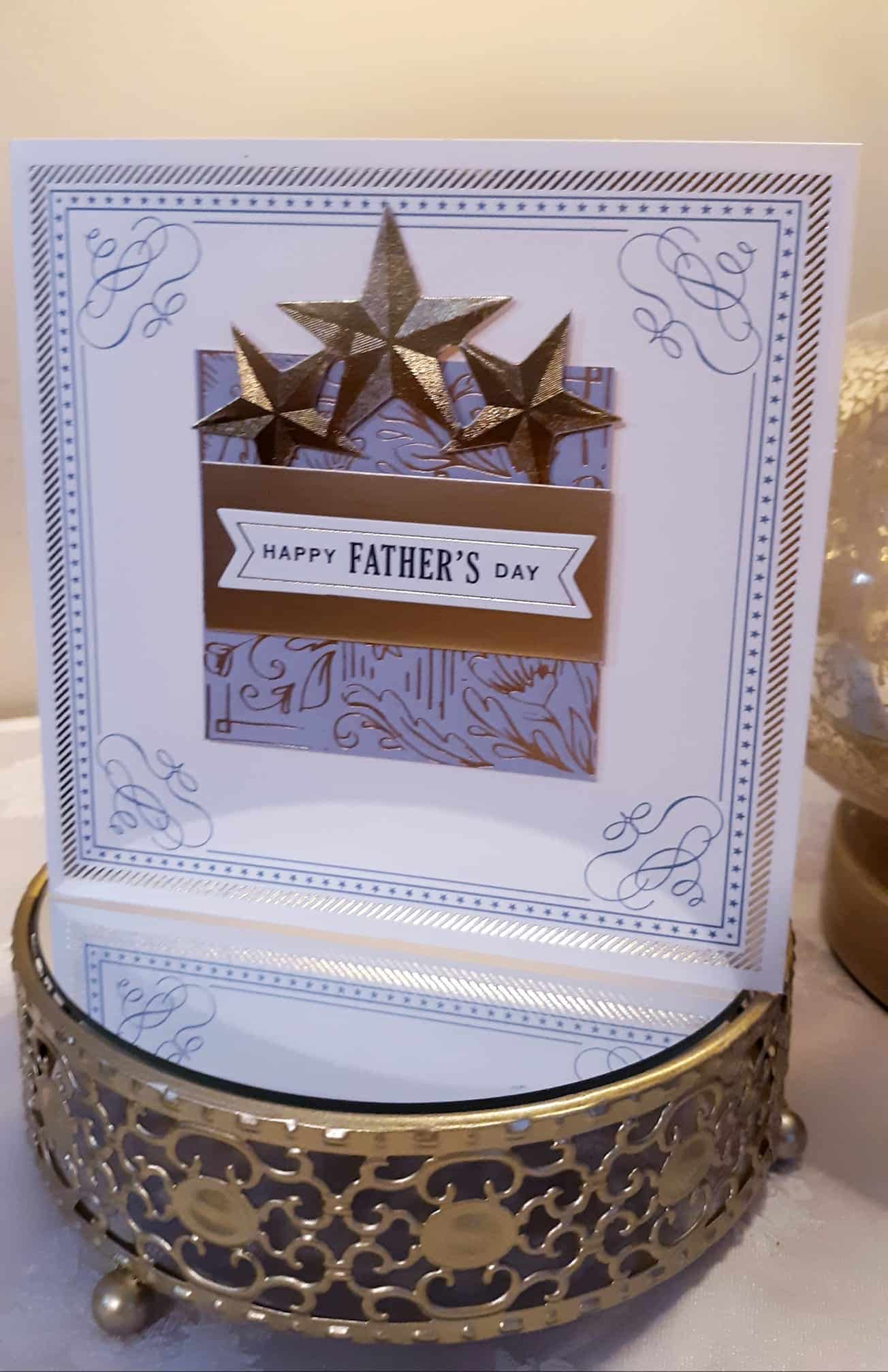 a father's day card on a table.