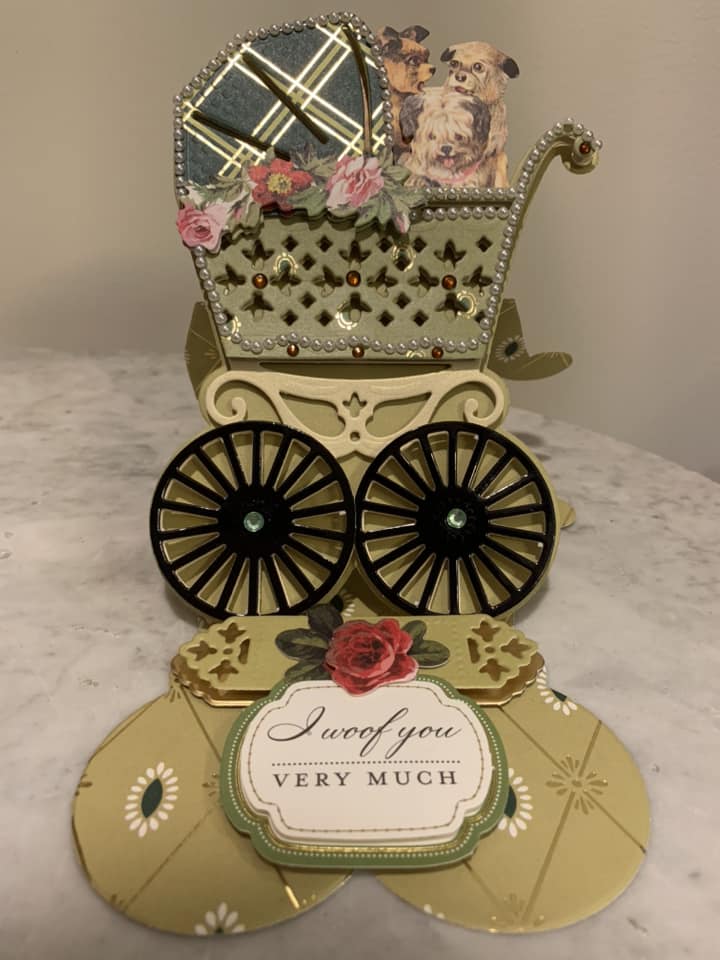 baby carriage, card