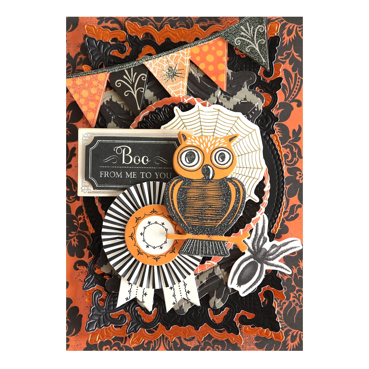 A halloween card with an owl on it.