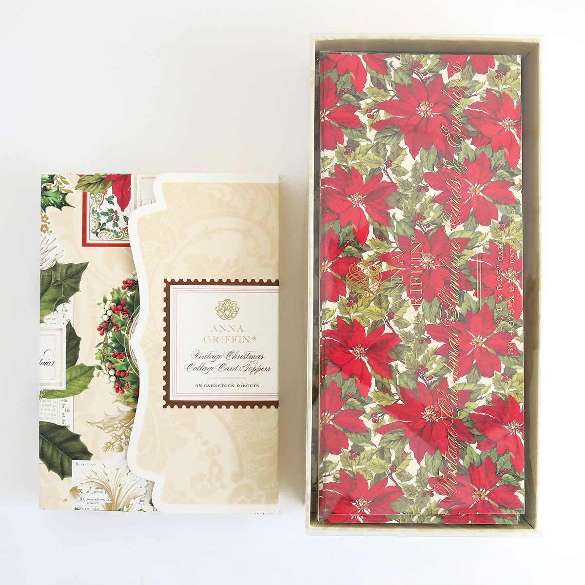 Poinsettia gift box and wrapping paper.