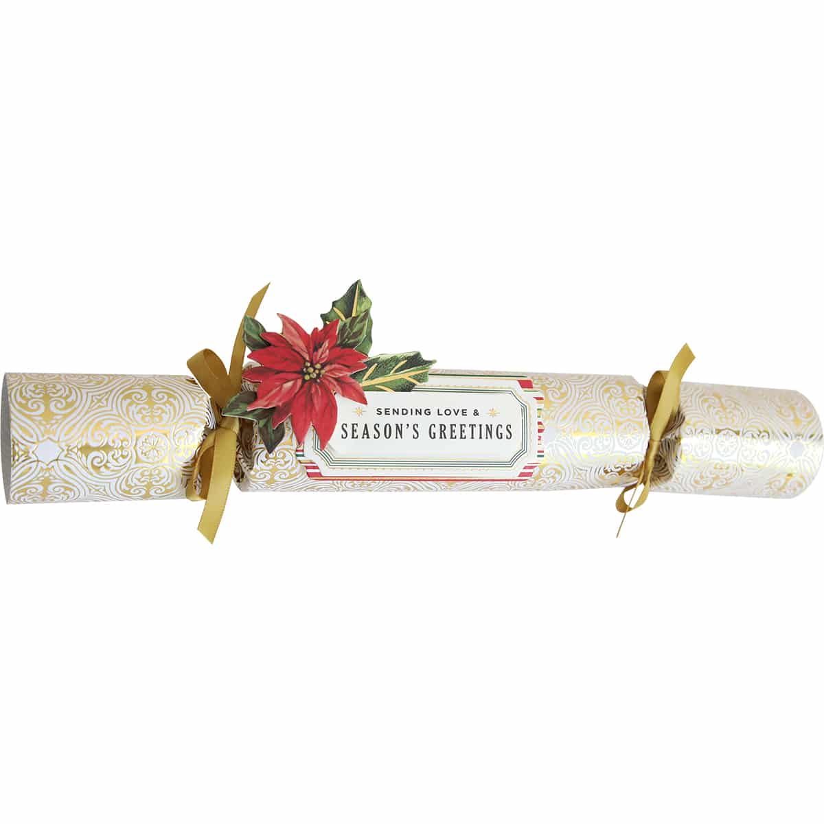 A Christmas Crackers Dies with poinsettias on it.