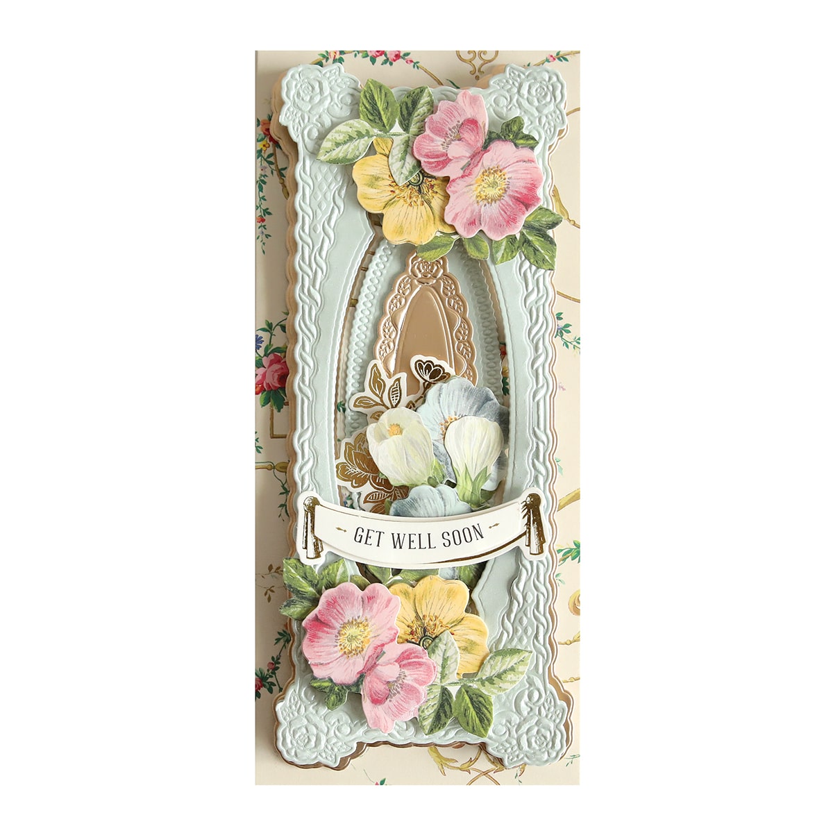 An easter card with flowers on it.